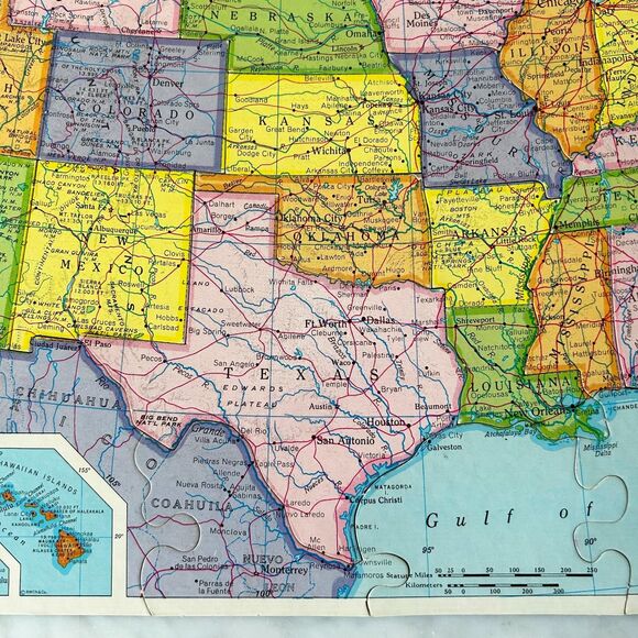 Vintage United States Map Puzzle Rand McNally 63 Pieces Diecut on State Lines - Picture 5 of 10